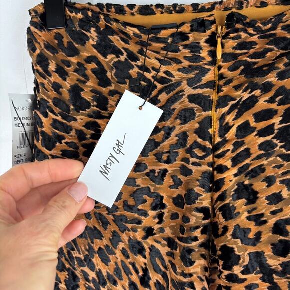 NWT Nasty Gal Leopard Lined Sheer Skirt Size 4 boho, funky, punk, minimalist - Picture 5 of 8